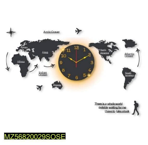 Beautiful World Map Clock 0