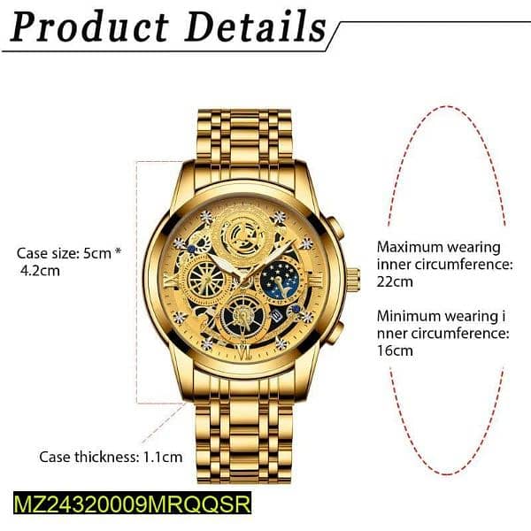 Men's Analogue stainless steel Golden Watch 1