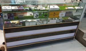 Glass and wooden counter for sale