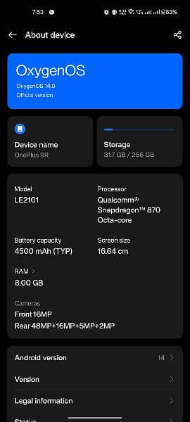 OnePlus 9R 9/10 Dual Sim Approved 3