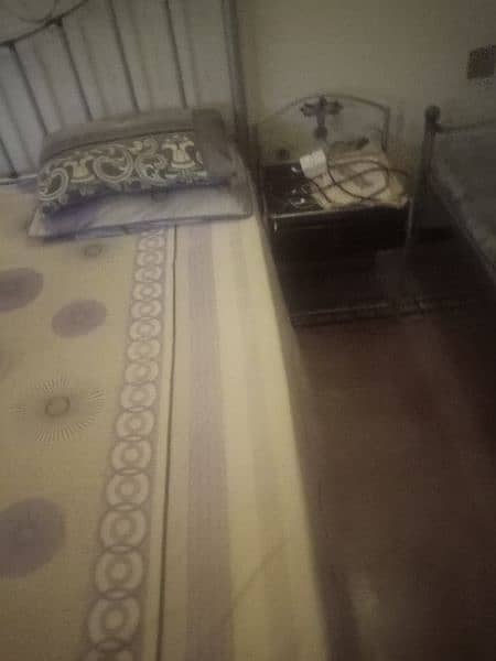 iron bed with side table and 2 ,1 , 1 sofa set 1