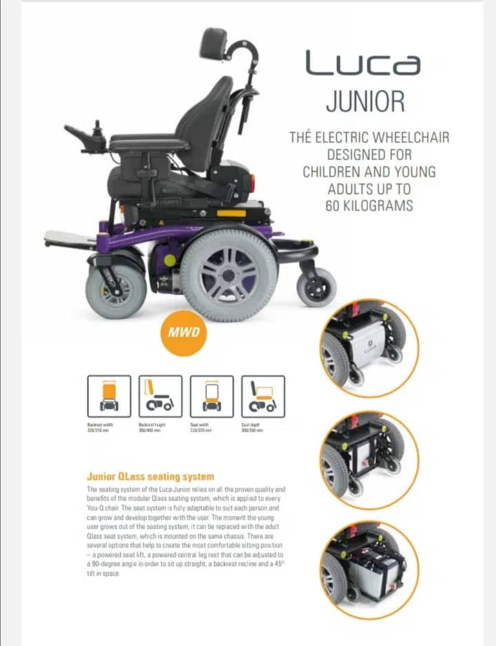 LUCA Junior Electric Wheel Chair | Imported from Belgium 1