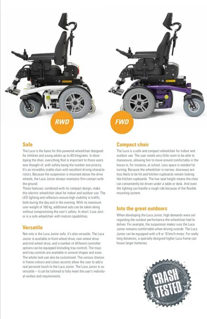 LUCA Junior Electric Wheel Chair | Imported from Belgium 2
