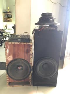 Car music system,two amplifier and two basser