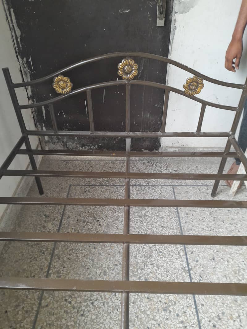iron single bed for urgent sale 0