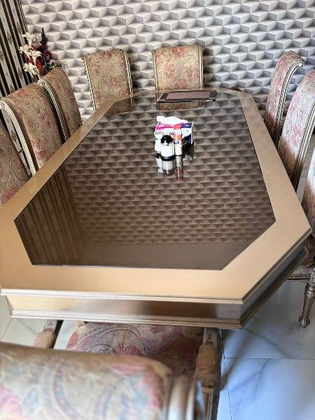 deco paint dining table with 10 chairs 4