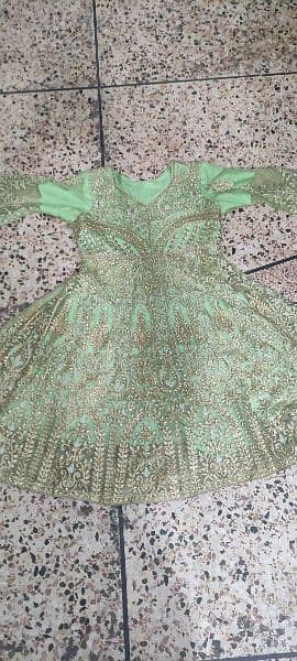 Beautiful green frock and shrara 1