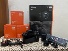 Brand new Sony A7iii, Sony 35mm 1.8, Sony 50mm 1.8 and Sony 85mm 1.8 0