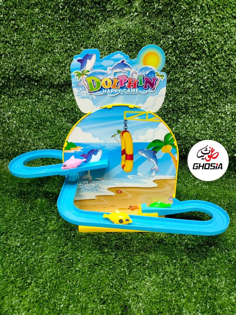 Playful Jumping Dolphin Playset Magnetic Fish DIY Track Set 3
