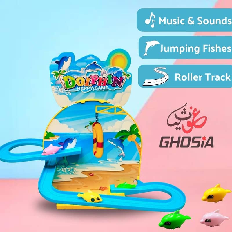 Playful Jumping Dolphin Playset Magnetic Fish DIY Track Set 8
