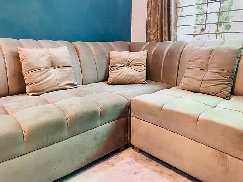 L shape Sofa, Condition Like New, Carefully Used, 7 Seater Sofa 4