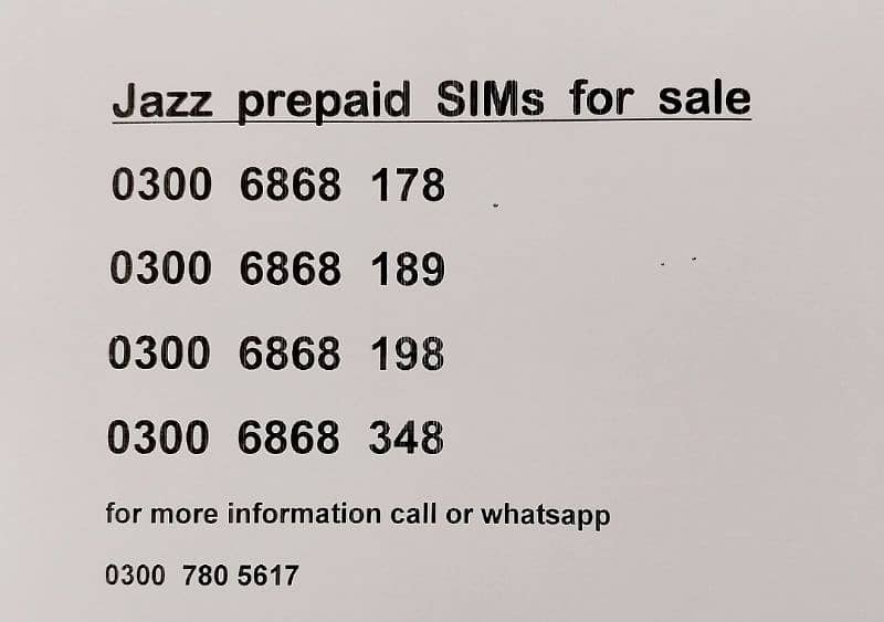 jazz SIMS available for sale 0