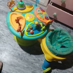 baby rotating walker with play stand