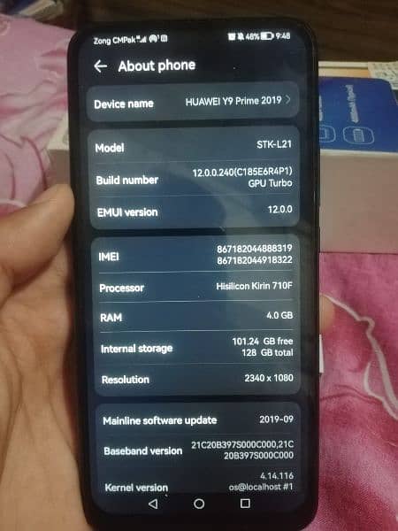 Huawei Y9prime 2019 "4/128"OK condition8/10. one hand used. in warranty 7