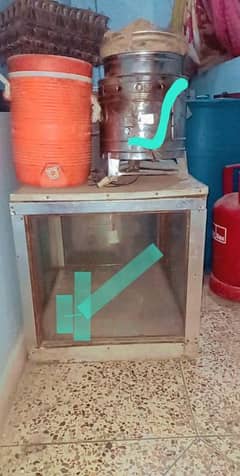 Water drum, pani puri container box, Fries stove