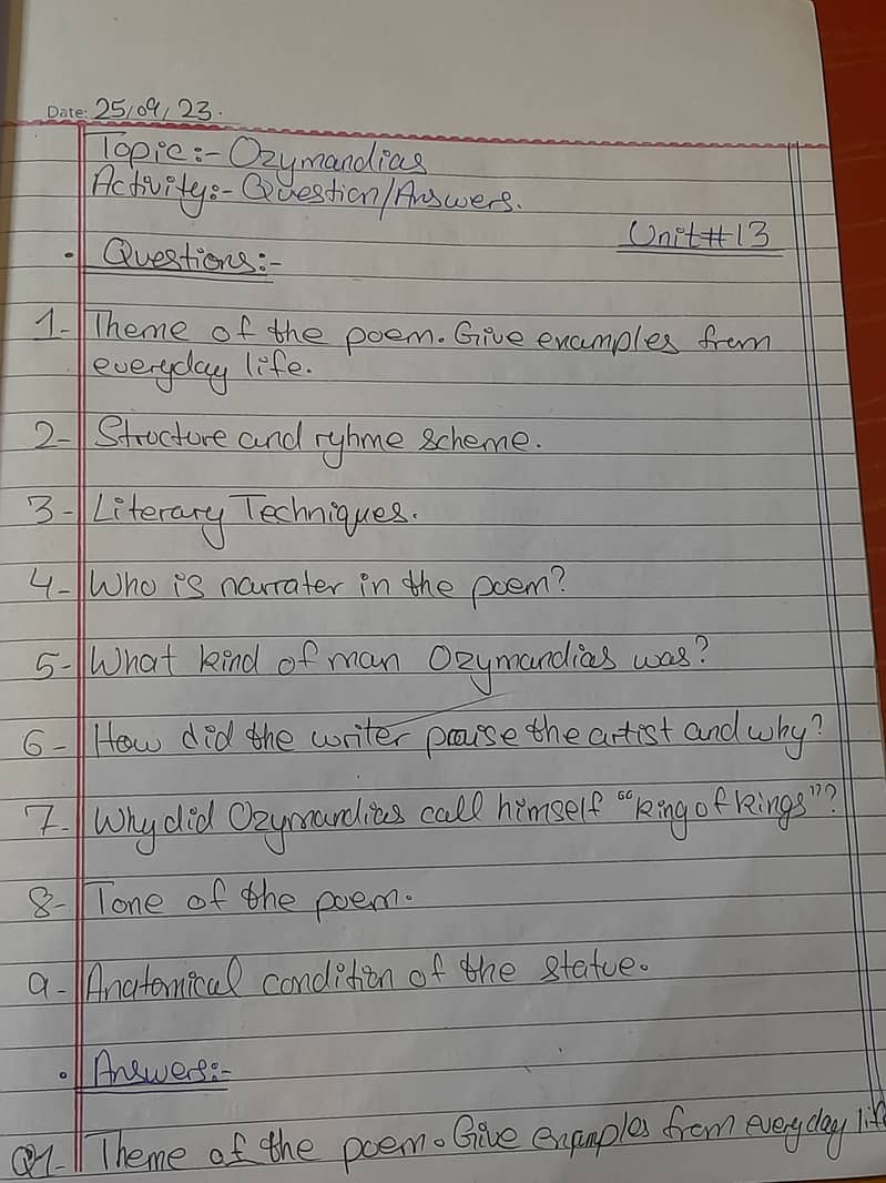 Handwriting Assignment work 5