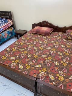 Two Single bed Sheesham Wood with brand New Mattress
