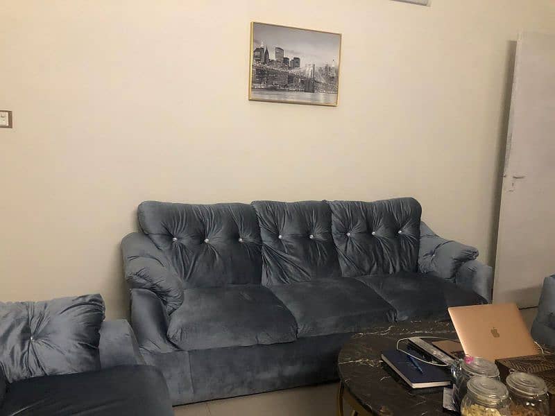 beautiful grey executive sofa, 5 seater, five seater 7