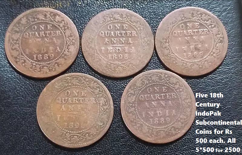 100 year Old, Antique Indo-Pak Sub Continental Coins (1 coins Rs. 200) 7