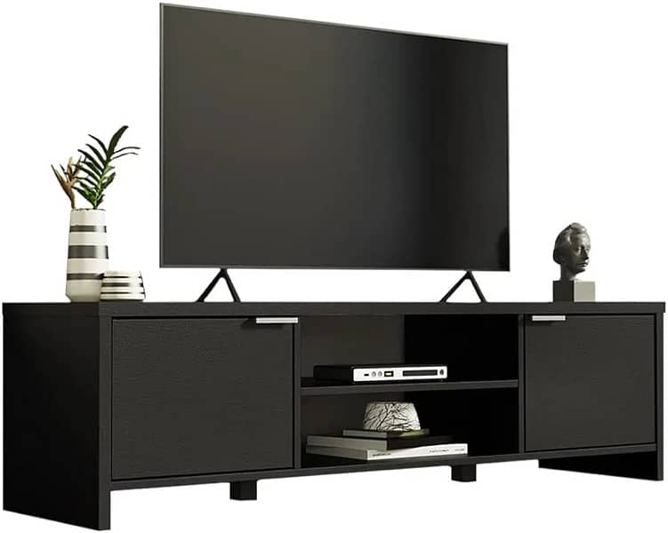 Modern Tv Console With Cabinets And Cable Management 3