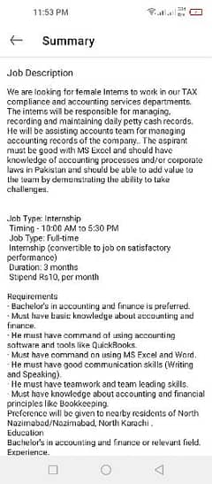 Trainee Female  Accountant