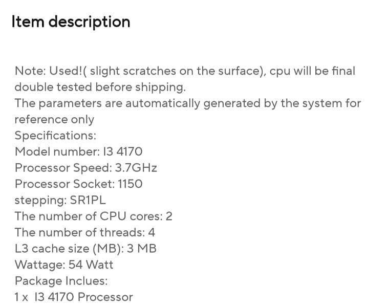 Intel core i3 4170 processor for 4th Gen motherboard LGA 1150 3