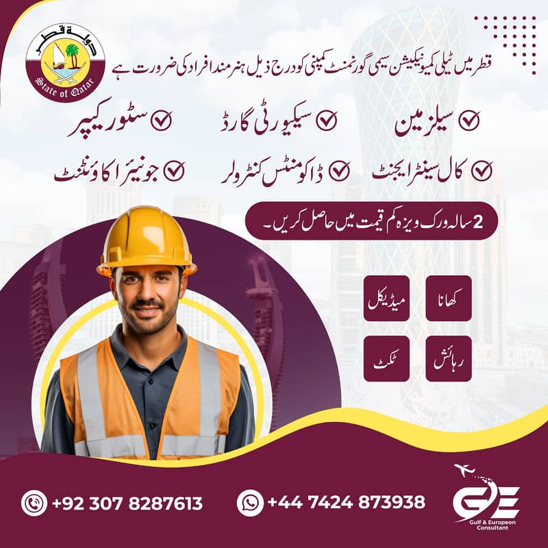 Qatar Visa Work Available in Telecom Company 0