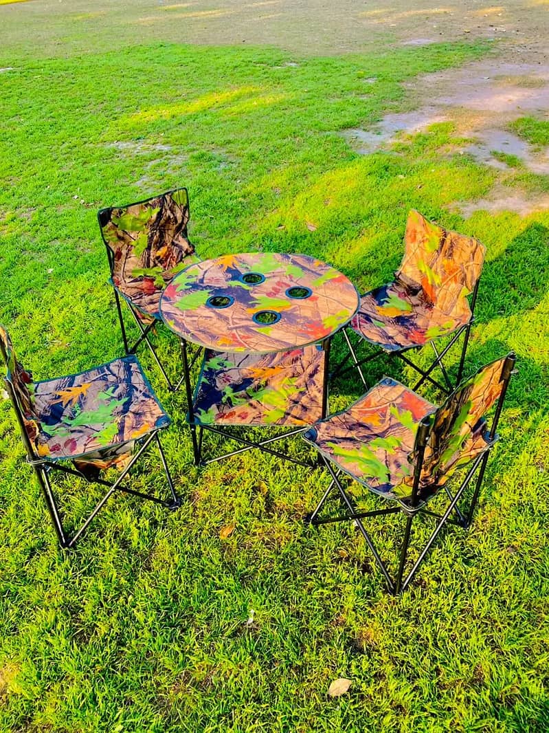 Outdoor Camping Portable Folding Table Chair Set 3