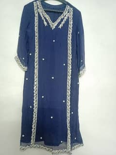 Wedding dress #fancy #blue #silver work #barat #walima