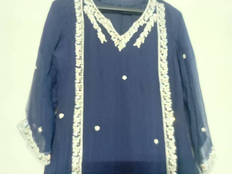 Wedding dress #fancy #blue #silver work #barat #walima 2