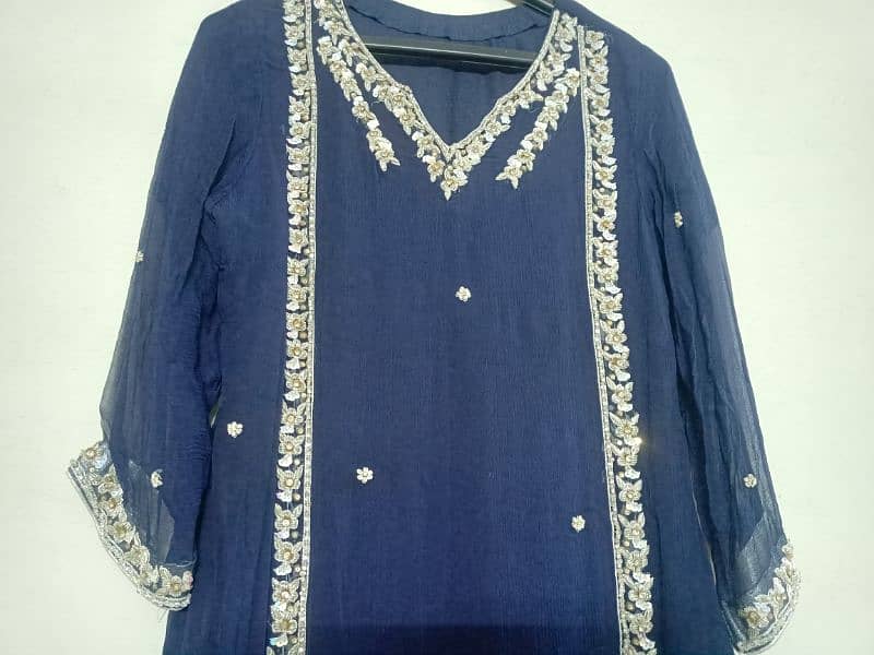 Wedding dress #fancy #blue #silver work #barat #walima 3