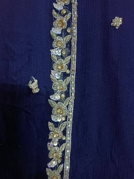 Wedding dress #fancy #blue #silver work #barat #walima 4