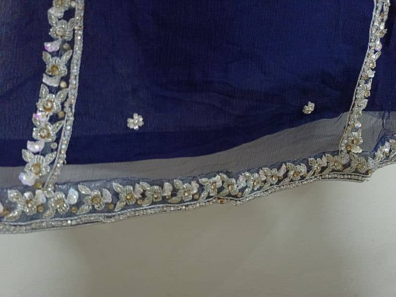 Wedding dress #fancy #blue #silver work #barat #walima 5