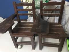 wooden study chairs pair slightly used 0