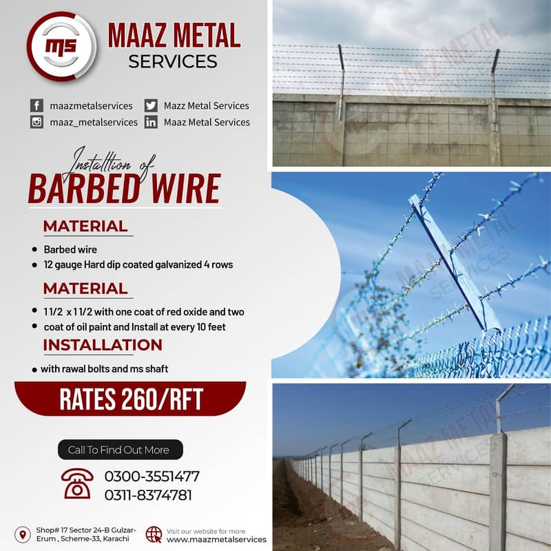 installation of Razor Wire | Barbed Wire | Chain link Fencing 1