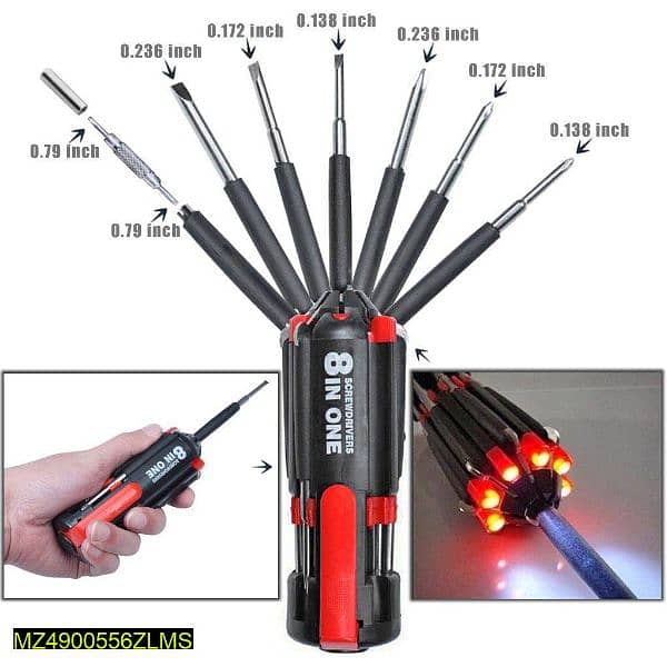 8 in 1 LED Screw Driver 0
