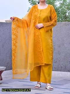 stitched Catan Silk embroidered suit