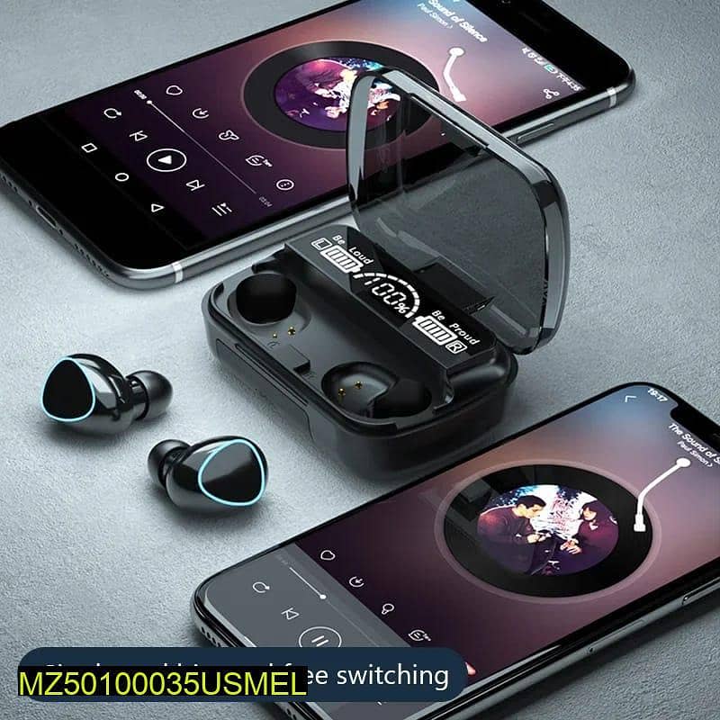 M10 Digital display case earbuds black 0