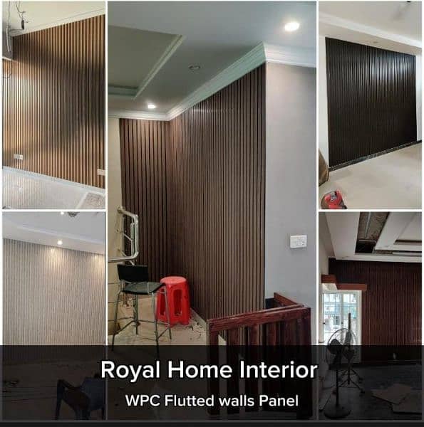 WPC PVC Flutted Wall panel's /bedroom, Media, Decor & Seepage Wall's. 2