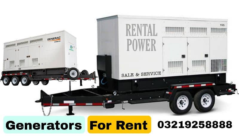 Rental Generator Monthly 20 kva 25 kva 30 40 50 60 100 150 200 250 300 0