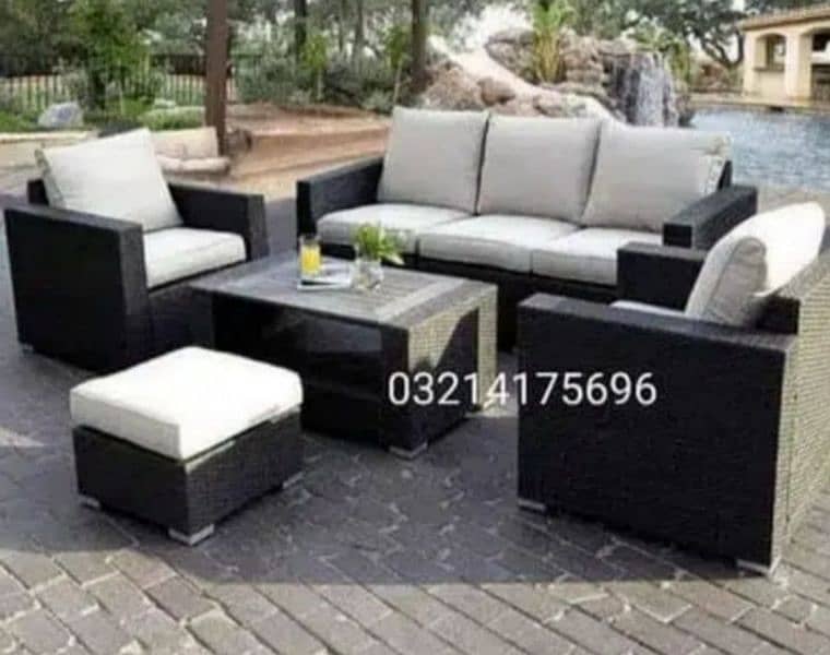 OUTDOOR GARDEN RATTAN UPVC FURNITURE SOFA SET CHAIRS TABLE UMBRELLA 1