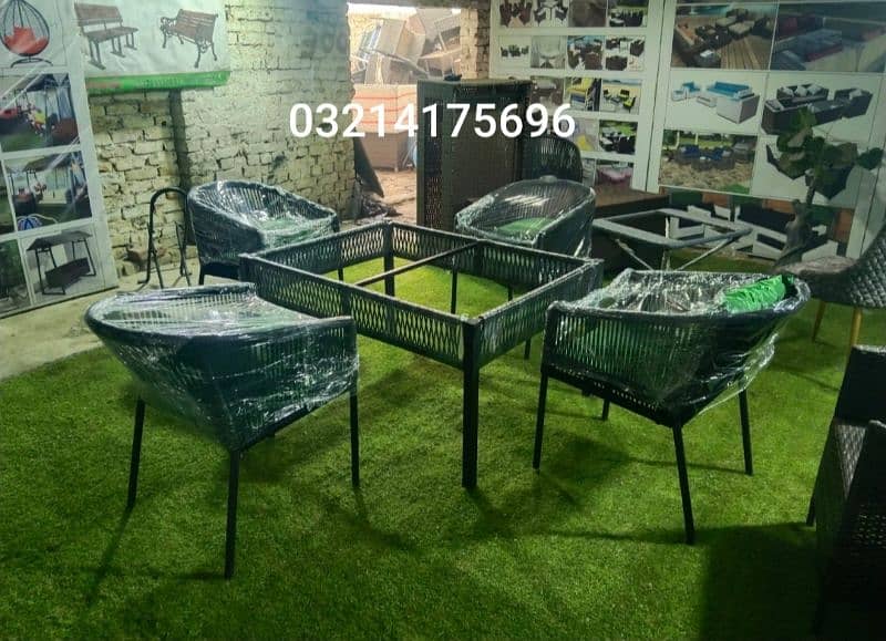 OUTDOOR GARDEN RATTAN UPVC FURNITURE SOFA SET CHAIRS TABLE UMBRELLA 8