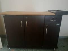 Big iron stand with storage cabinets