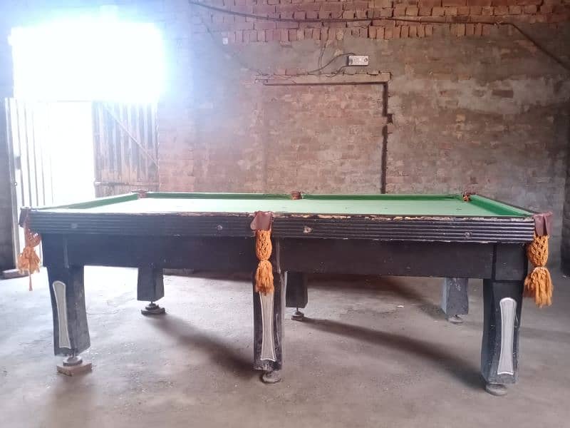 Snooker / billiard table 4×8 with Snoker stick , ball set , rest 4