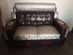 3 piece sofa set  color dark Brown and silver