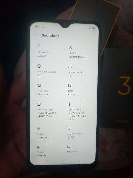 Realme 3  4+64 with box PTA approved Best camera Best battery All okay 5