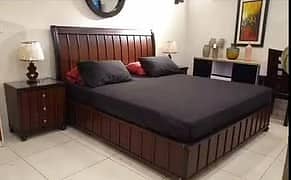 bed set / side table / double bed / single bed / wooden bed King Size 7