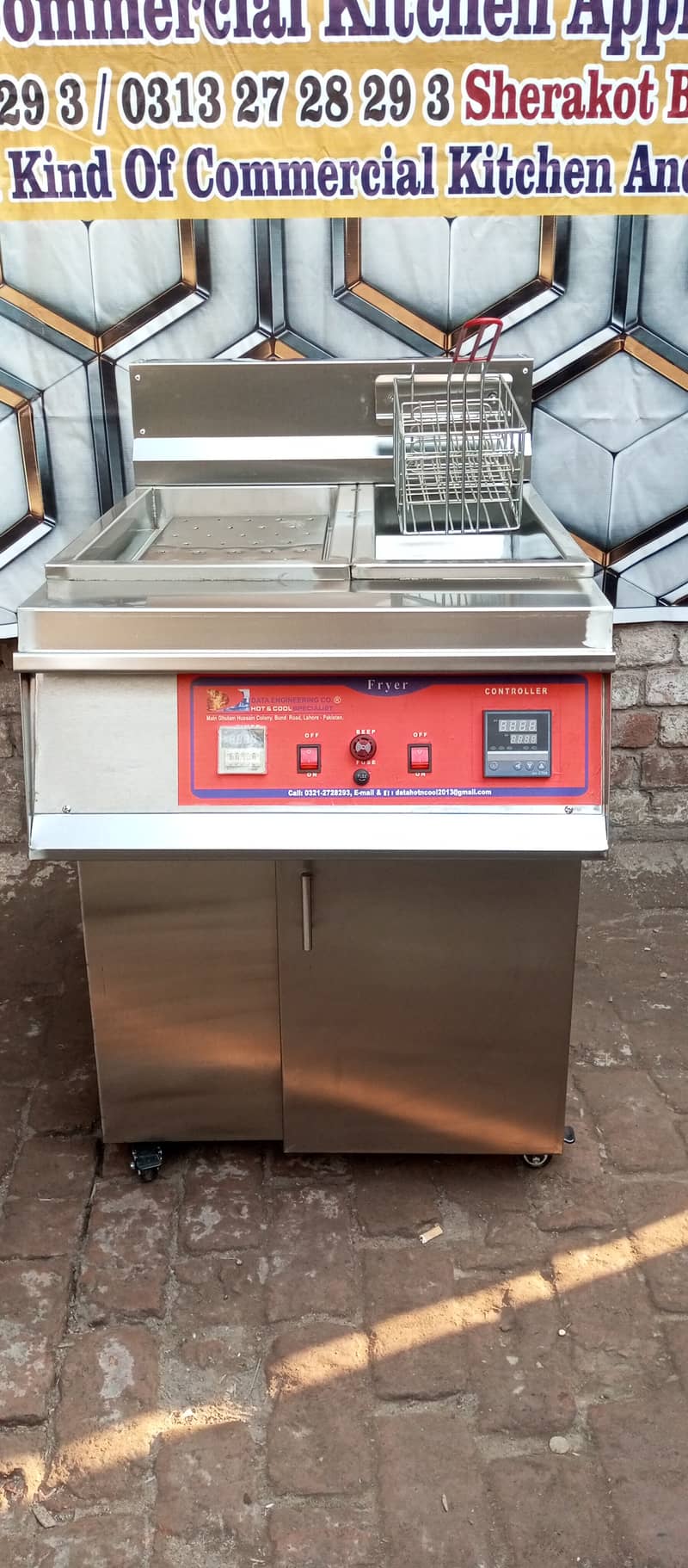 Deep Fryer Hotplate Prep Table Commercial Kitchen Equipment Fast food 2