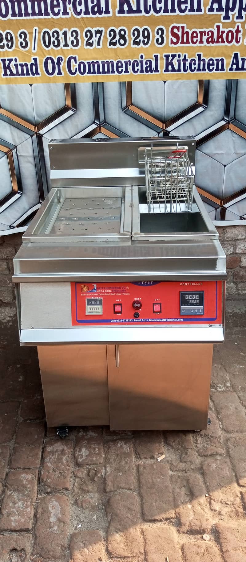 Deep Fryer Hotplate Prep Table Commercial Kitchen Equipment Fast food 5