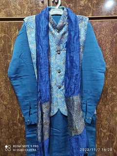 New (Rauf Silk)Shalwar Kameez with Waist Coat